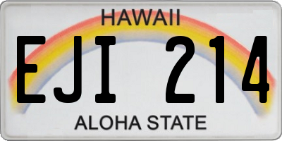 HI license plate EJI214