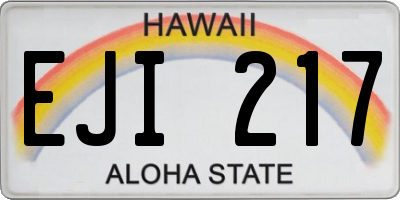 HI license plate EJI217