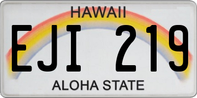 HI license plate EJI219