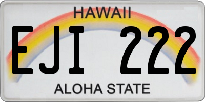HI license plate EJI222