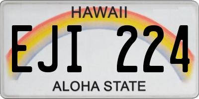 HI license plate EJI224