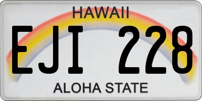 HI license plate EJI228