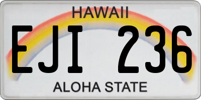 HI license plate EJI236
