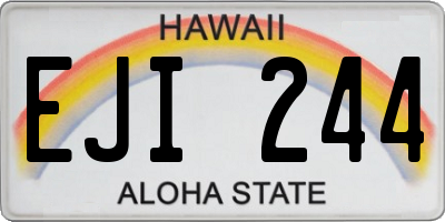 HI license plate EJI244