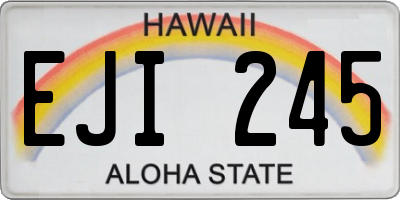 HI license plate EJI245