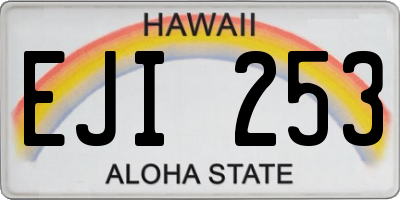 HI license plate EJI253