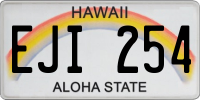 HI license plate EJI254