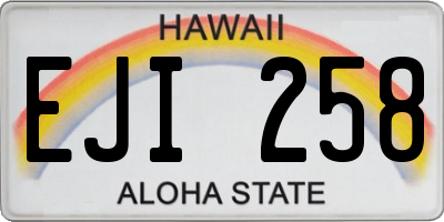 HI license plate EJI258