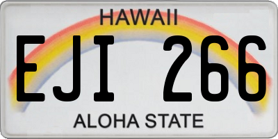 HI license plate EJI266
