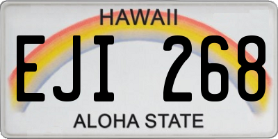 HI license plate EJI268