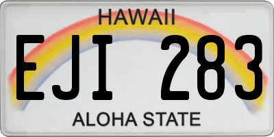 HI license plate EJI283