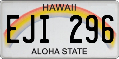 HI license plate EJI296