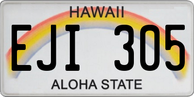 HI license plate EJI305