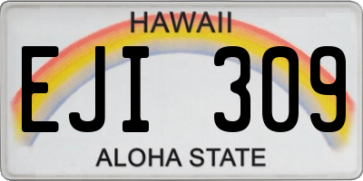 HI license plate EJI309