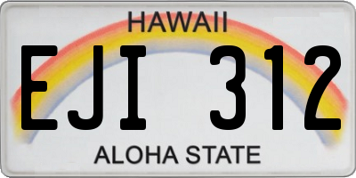 HI license plate EJI312