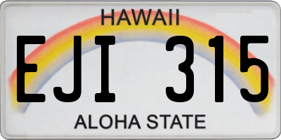 HI license plate EJI315