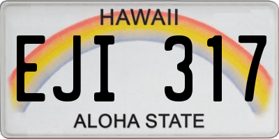 HI license plate EJI317