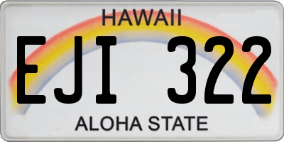 HI license plate EJI322