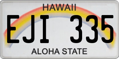 HI license plate EJI335