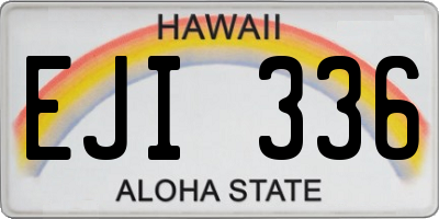 HI license plate EJI336