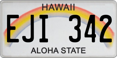 HI license plate EJI342