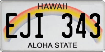 HI license plate EJI343