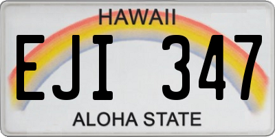 HI license plate EJI347