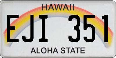 HI license plate EJI351