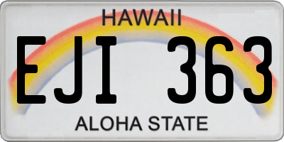 HI license plate EJI363