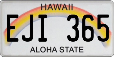 HI license plate EJI365