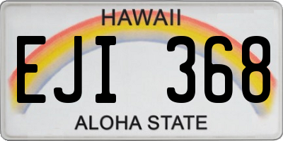 HI license plate EJI368