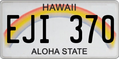HI license plate EJI370