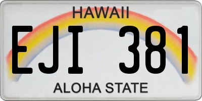 HI license plate EJI381