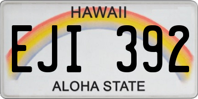 HI license plate EJI392