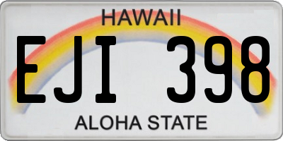 HI license plate EJI398
