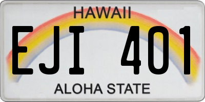 HI license plate EJI401