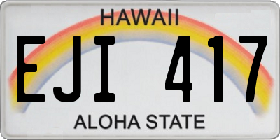 HI license plate EJI417