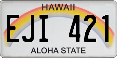 HI license plate EJI421