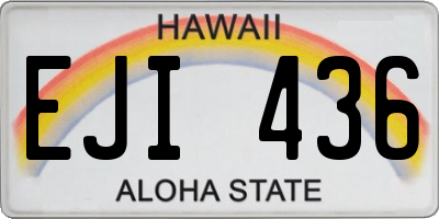 HI license plate EJI436