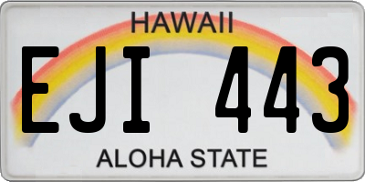 HI license plate EJI443