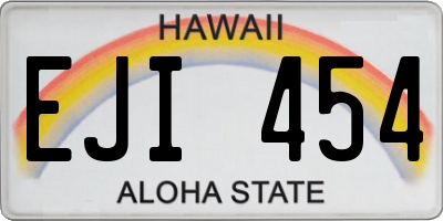 HI license plate EJI454