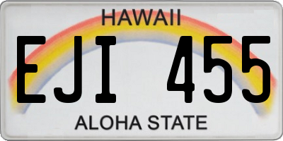 HI license plate EJI455