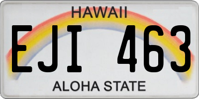 HI license plate EJI463
