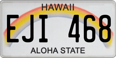 HI license plate EJI468
