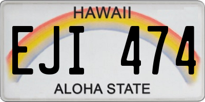 HI license plate EJI474