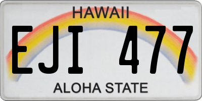HI license plate EJI477