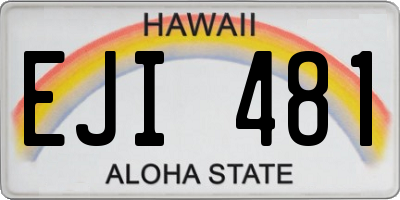 HI license plate EJI481