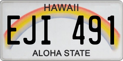 HI license plate EJI491