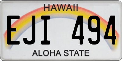 HI license plate EJI494