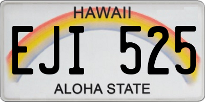 HI license plate EJI525
